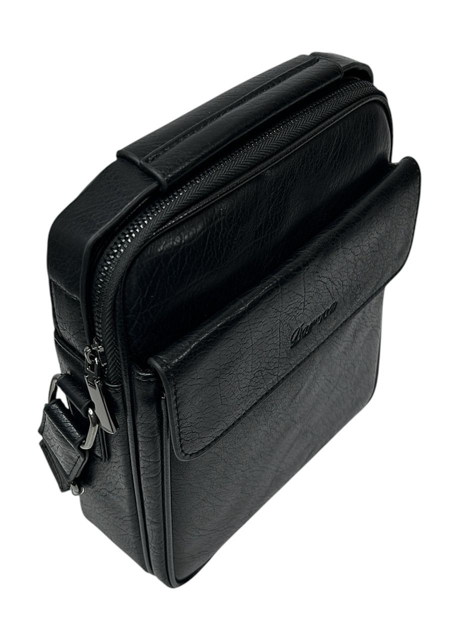 Чоловіча сумка з еко-шкіри Darvoz 8623-3 чорна 25.5 x 22.5 x 8 No Brand (371681878)