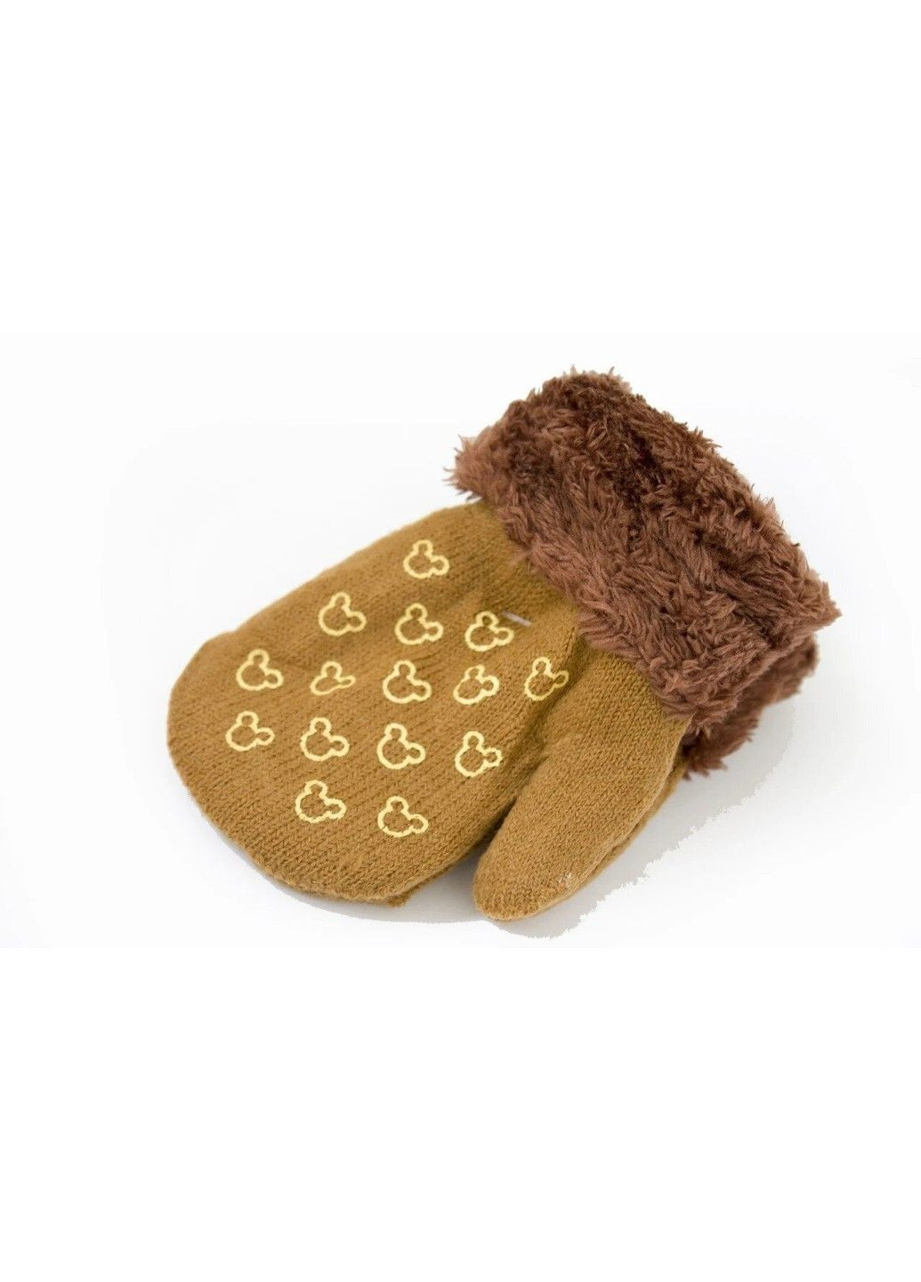 Варежки детские вязаные коричневые 1072 BR-S (362556295)