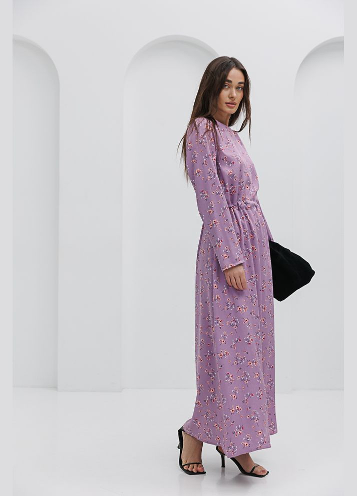 Бузкова довга сукня в квіточку Arjen