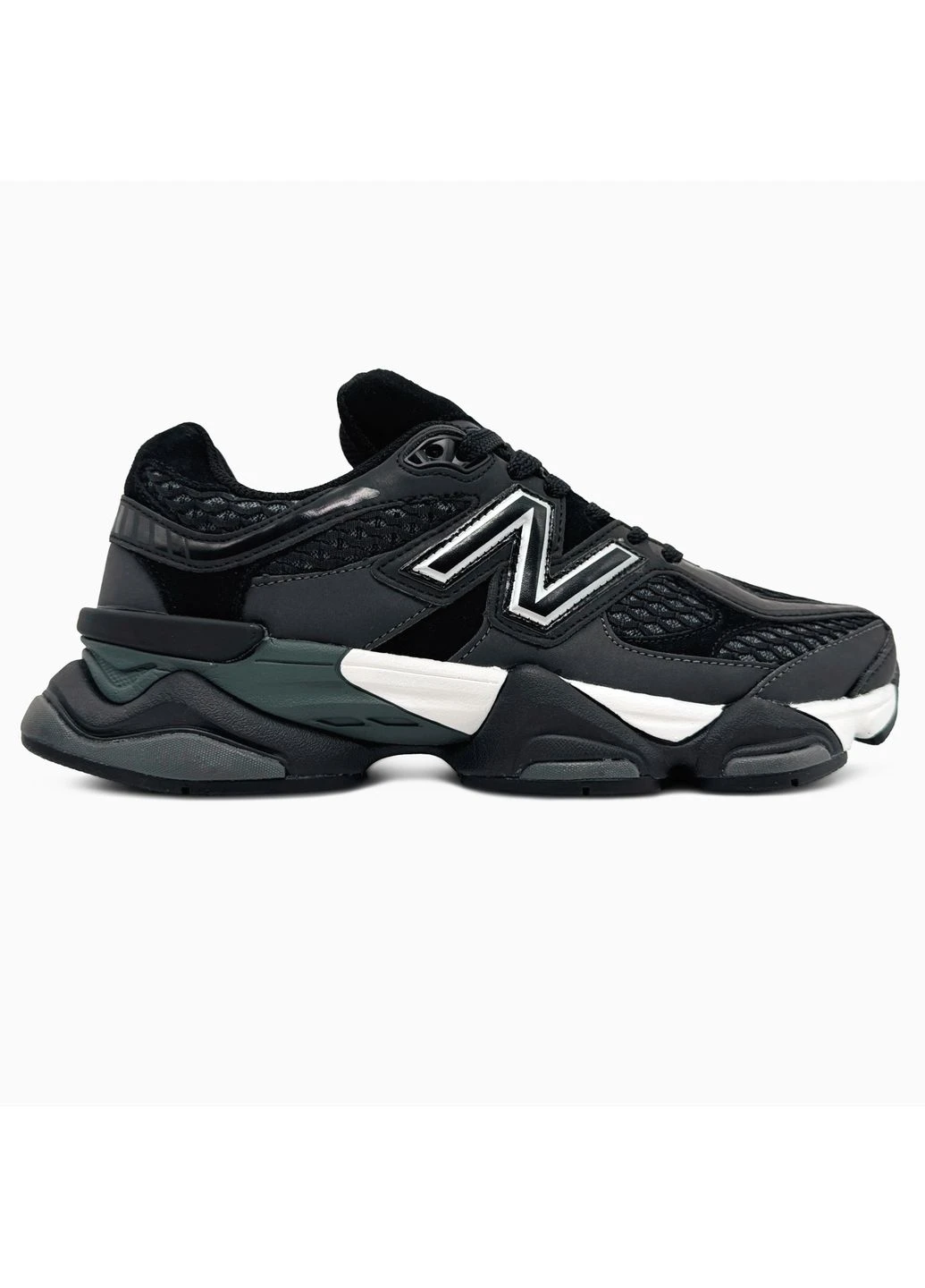 Кроссовки женские и мужские New Balance 9060 Black White | Нью Беланс 9060 черные No Brand чёрные демисезоны (376397890)