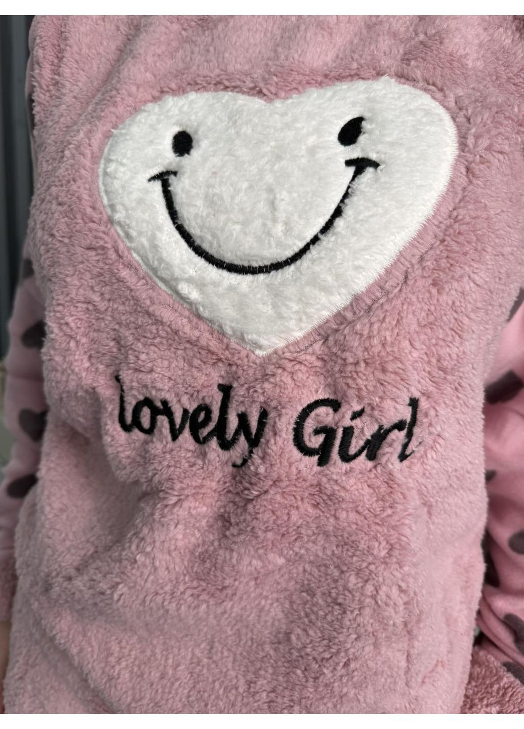 Рожева зимня піжама батальна жіноча тепла флісова, туреччина кофта + брюки Polar