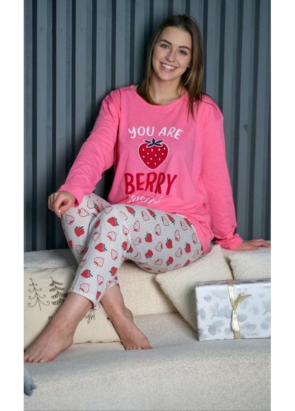 Комбинированная всесезон пижама женская супербатальная хлопковая с кофтой и штанами,турция кофта + брюки Ruyam