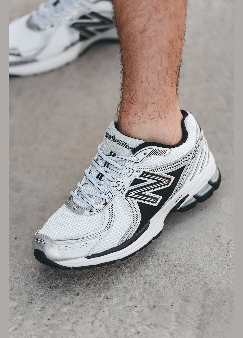 Білі Осінні кросівки чоловічі і жіночі new balance 860v2 white gray | нью беланс 860в2 білі сірі No Brand