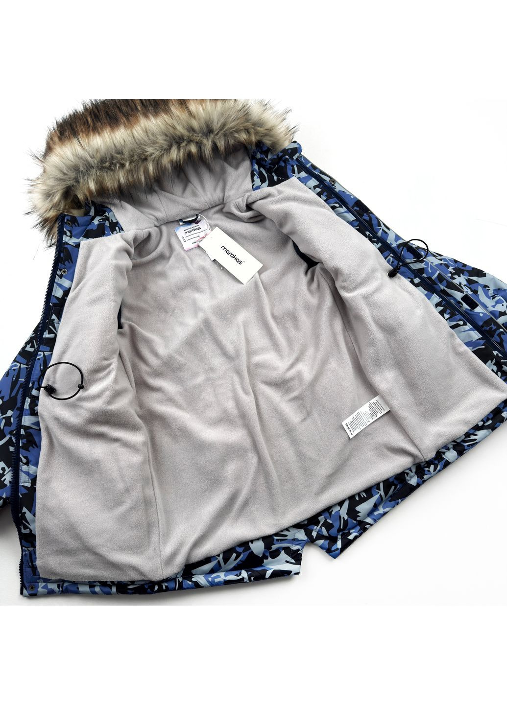 Синяя зимняя парка зима принт зимний 516029-08255 Marakas