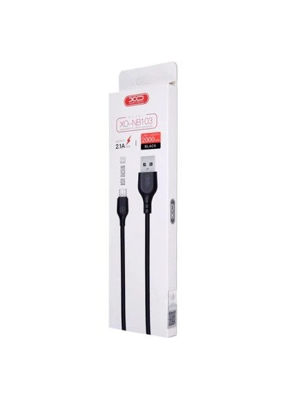 Дата кабель USB 2.0 AM to Micro 5P 2.0m 2.1A black (-NB103-BK) XO (396686000)