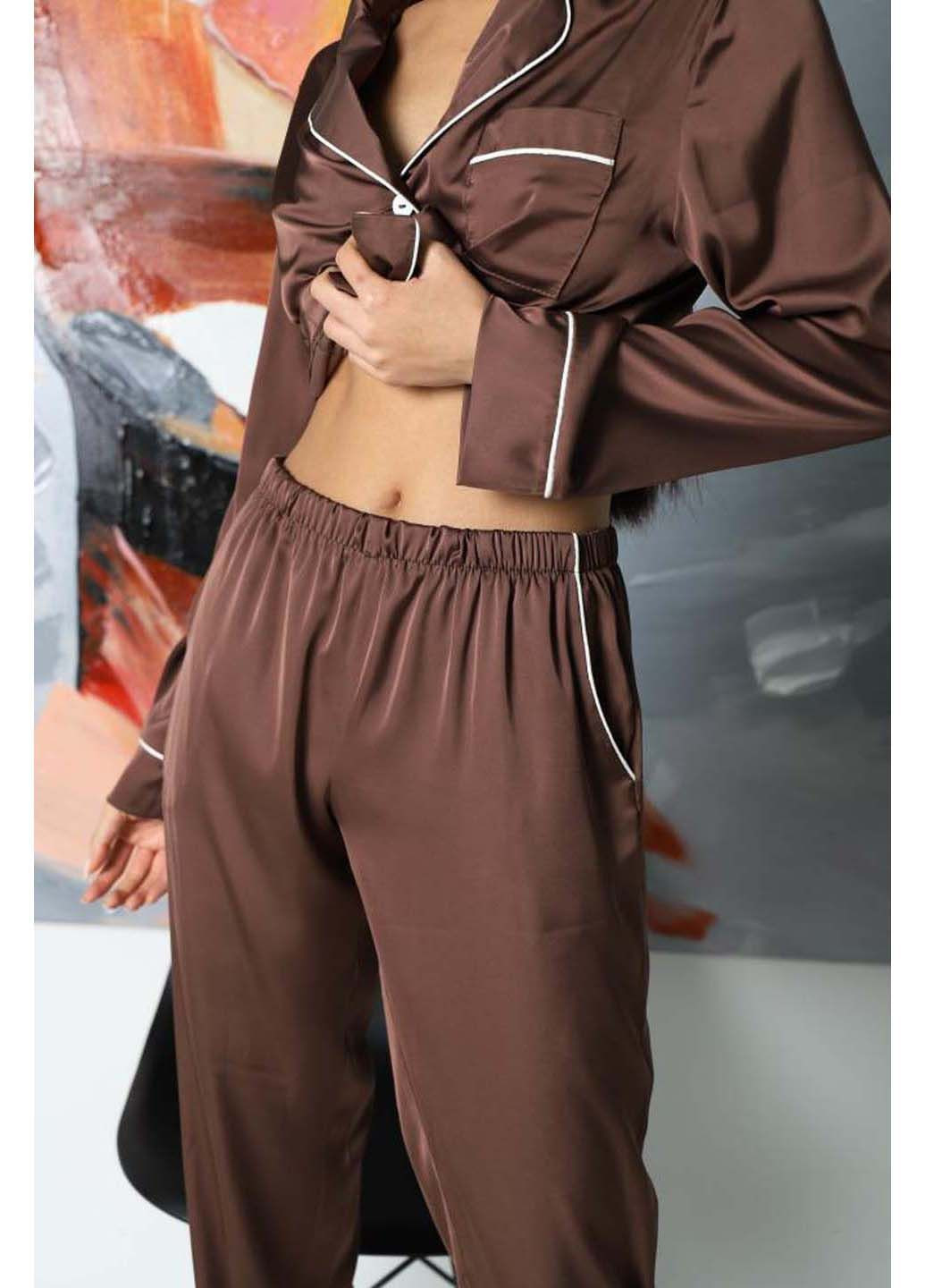 Коричневая всесезон пижама Модельєр
