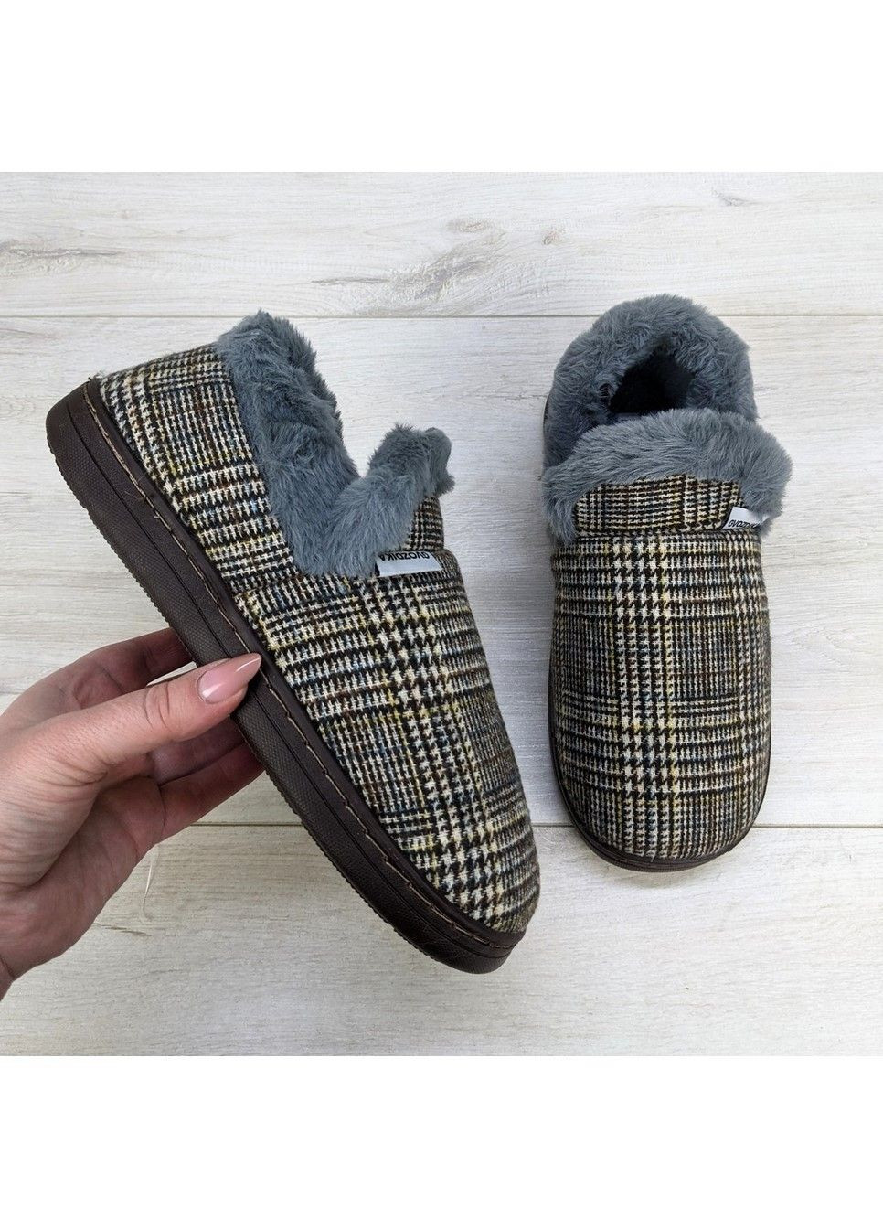 Тапочки чуні чоловічі на хутрі із закритим задником Lion (314996808)