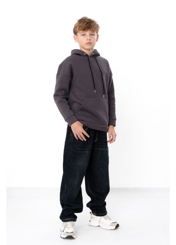 Темно-серые зимние зимние широкие джинсы для мальчика-подростка утепленные флисом (p-18535) Носи своє