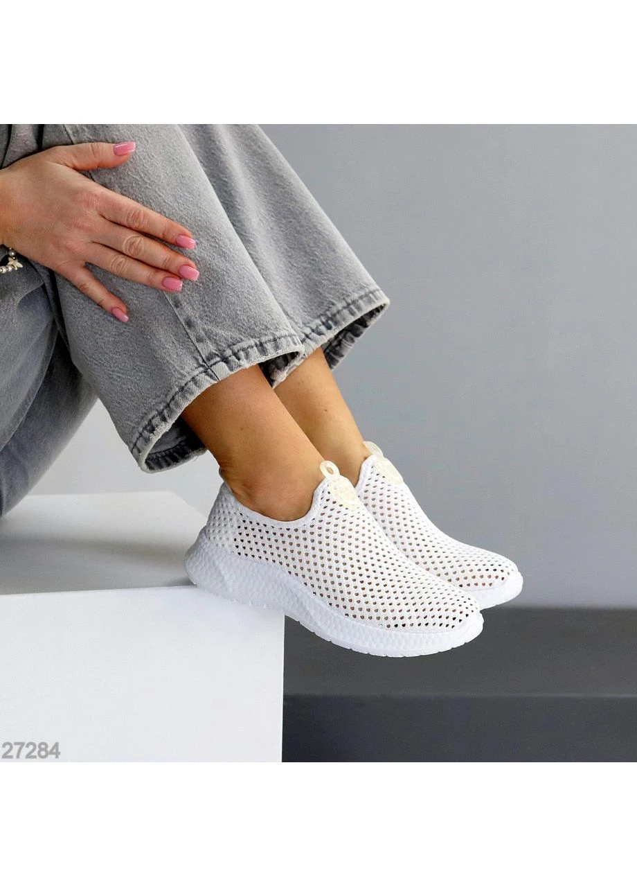 Белые белые мокасины No Brand