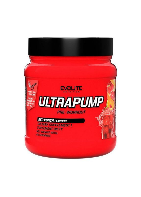 Предтренировочный комплекс Ultra Pump, 420 грамм - Красный пунш Evolite Nutrition (324419783)