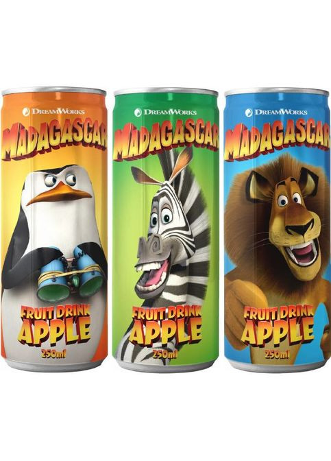 Безалкогольний газований напій з яблуком MADAGASCAR FRUIT DRINK APPLE 0,25L (ящик, 24 шт) The Drinks (362694557)