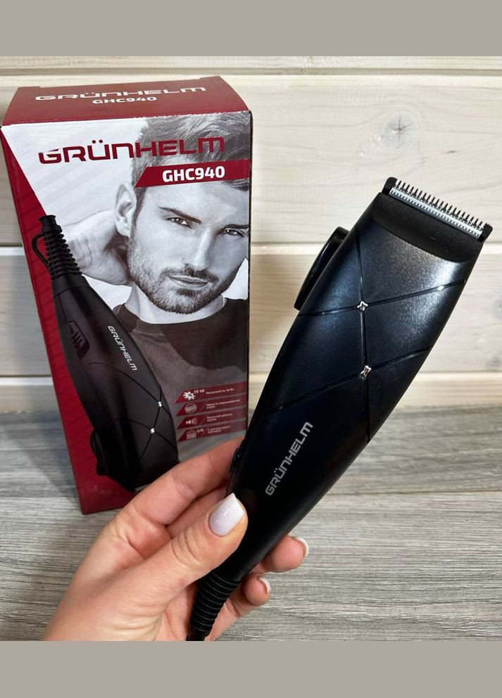 Машинка для стрижки волос GHC940 с 4 насадками 15 Вт. Grunhelm (297330951)