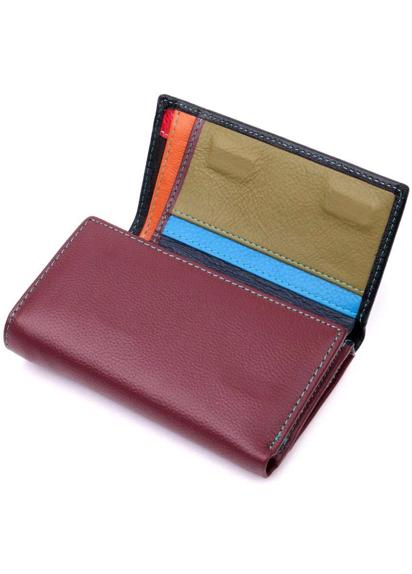 Вместительный кожаный кошелек в три сборки для женщин 19444 st leather (341260784)