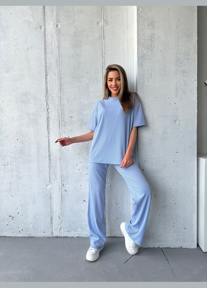 Жіночий прогулянковий костюм блакитного кольору 33000 Fashion (331605893)