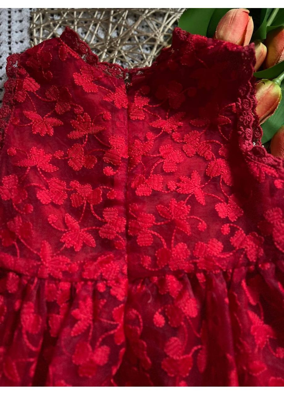 Яскраво-червона розкішна з органзи No Brand (368717826)