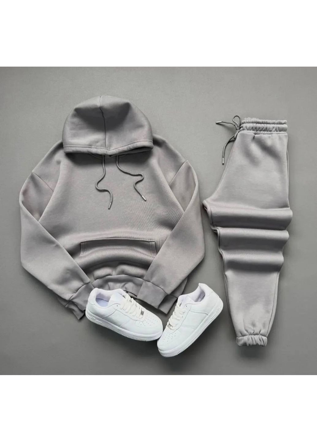 Серый демисезонный универсальный мужской спортивный костюм брючный No Brand