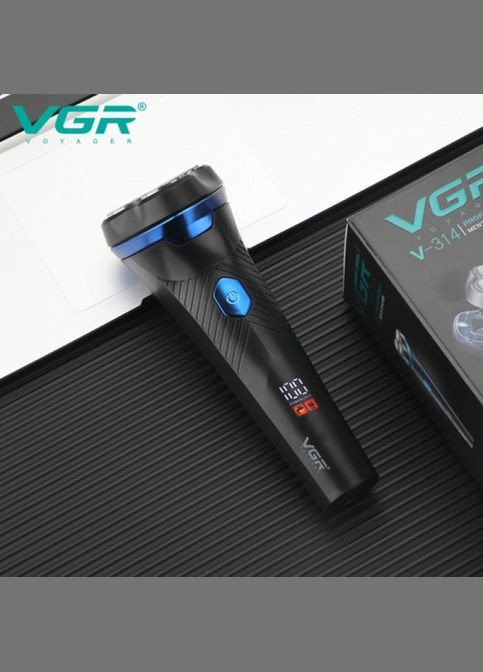 Электрическая аккумуляторная бритва VGR V-314 с плавающими головками роторная IPX6 с дисплеем No Brand (323486572)