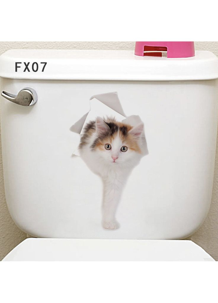 Наклейка 3D в туалет Котик KH-17 UKC (367958520)