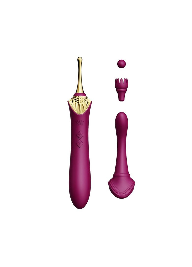 Вагінально-кліторальний вібратор Bess Velvet Purple, мультифункціональний із насадками - CherryLove Zalo (283251457)