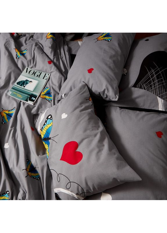 Комплект постельного белья Бязь Gold Люкс Полуторний 143х210 наволочки 2х40х60 (MS-820008870) Moon&Star Butterfly Love (356113017)