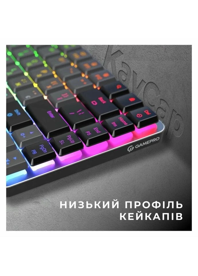 Клавиатура MK230R Red Swich Low Profile RGB Wireless/Bluetooth/USB Dark Gray (MK230R) GAMEPRO (315362831)