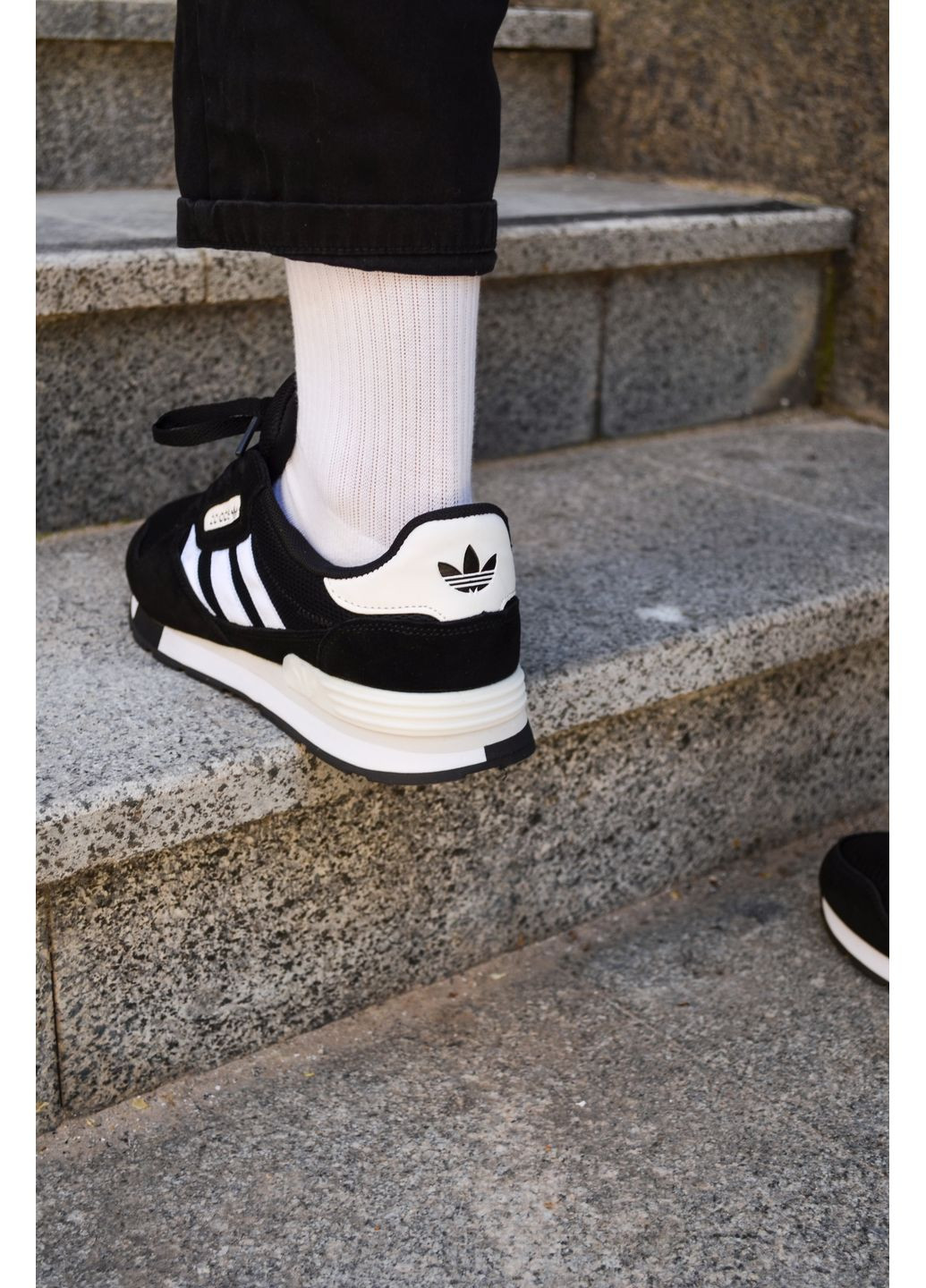 Чорні Осінні кросівки чоловічі adidas trezoid 2 black white адідас No Brand