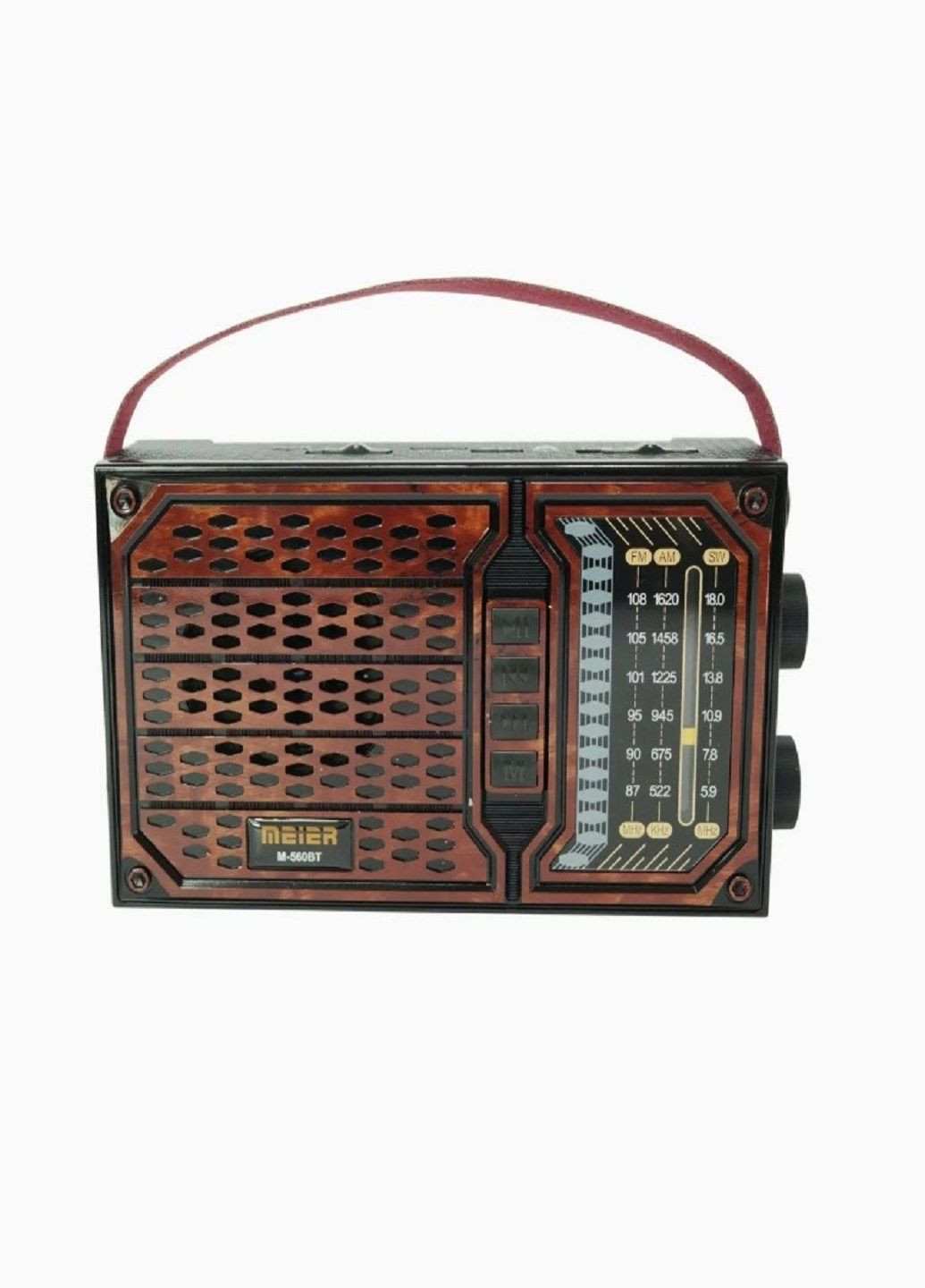 Радиоприемник портативный Meier M 560BT радио на аккумуляторе с фонарем Коричневый VTech (319204117)