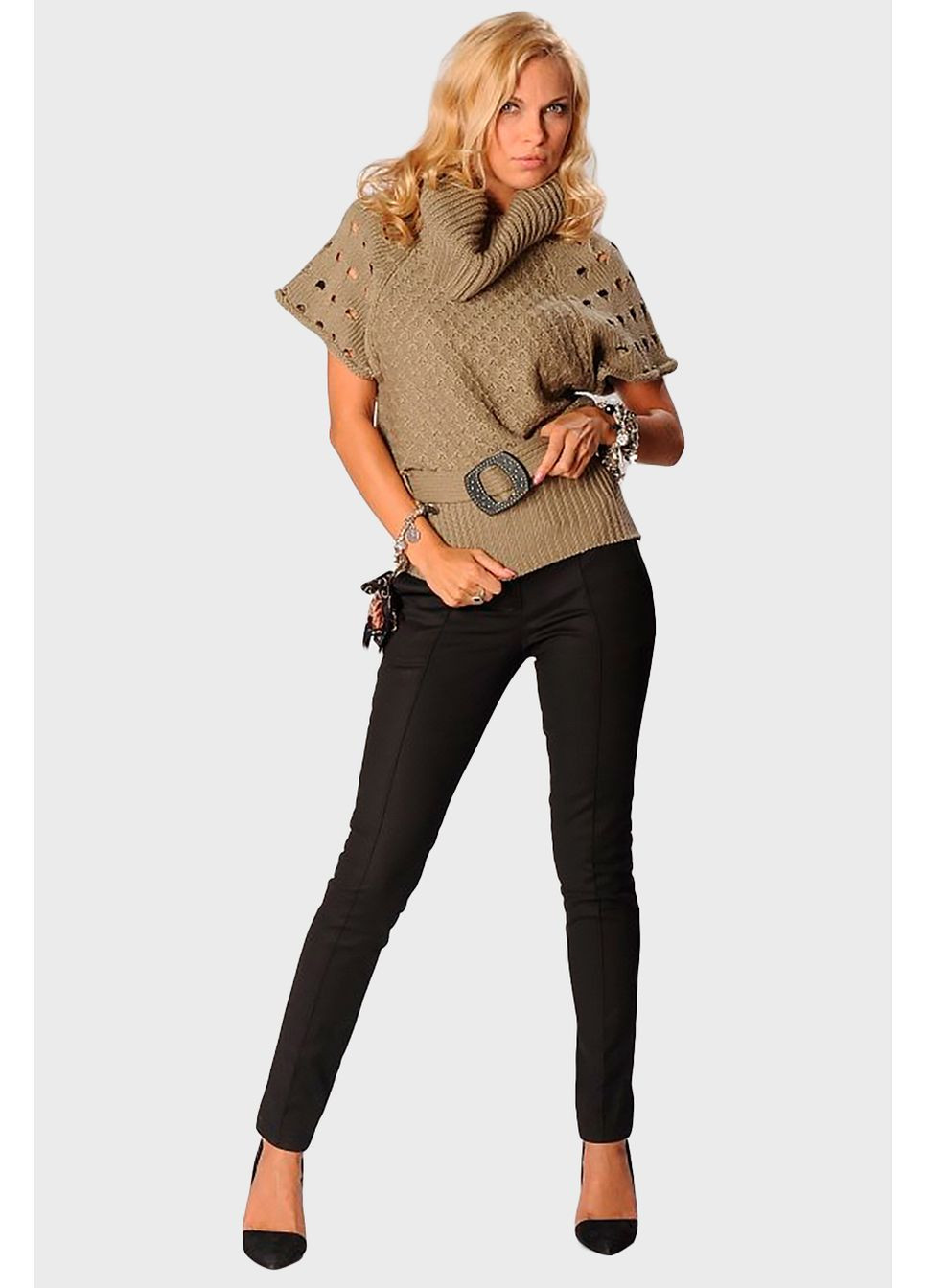 Бежевий жіночий демісезонний джемпер сірий Forza Viva