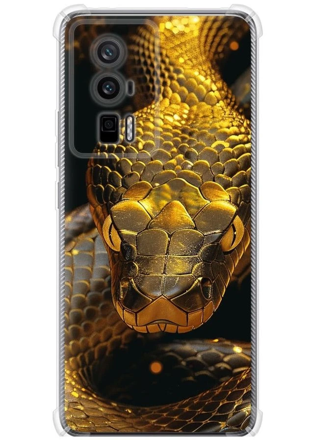 Силіконовий протиударний с посиленими кутами чохол 'Golden snake' для Endorphone Xiaomi Poco F5 Pro 5G (315724235)