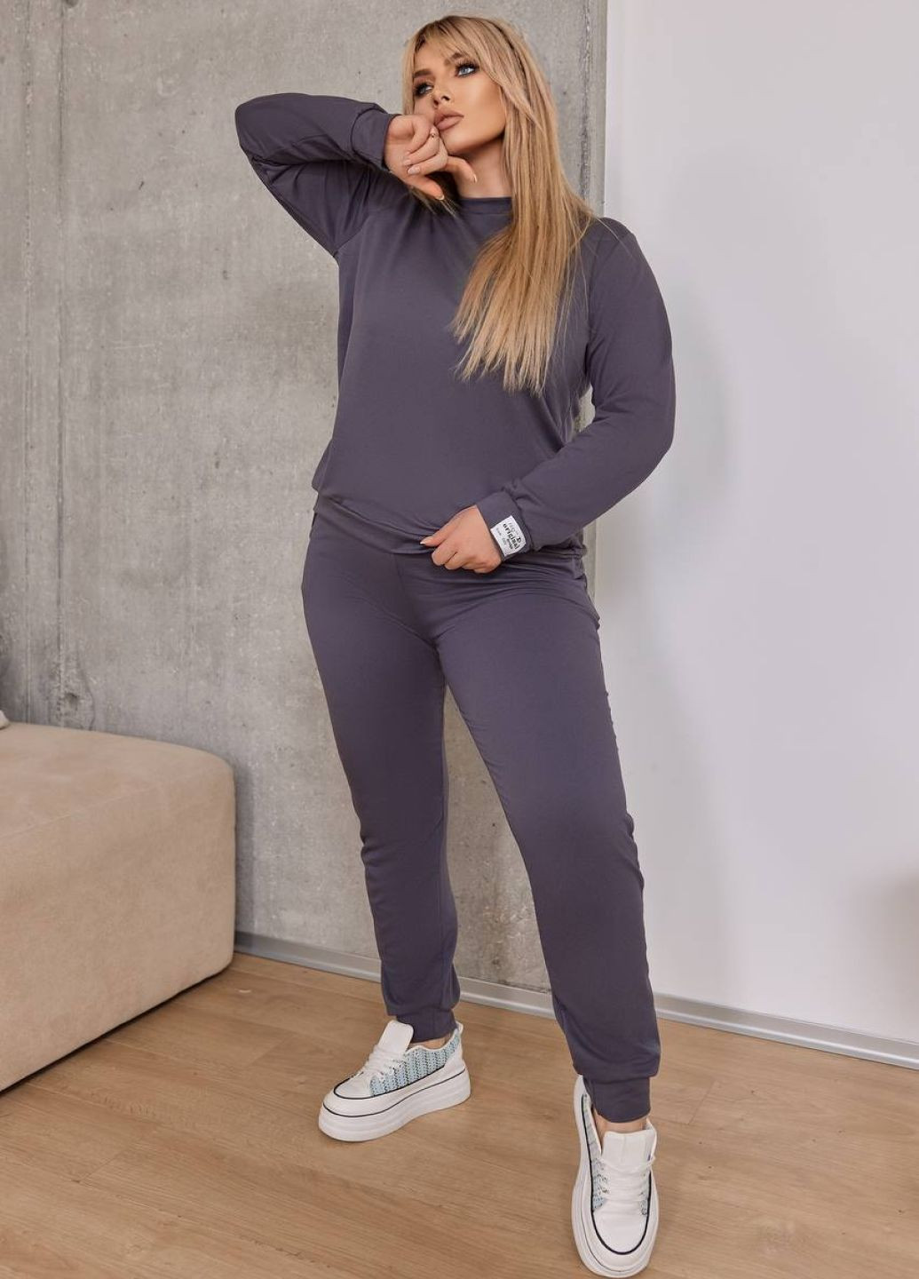 Костюм трійка: джогери, світшот та стильний подовжений жилет Tik-Tak (341736260)