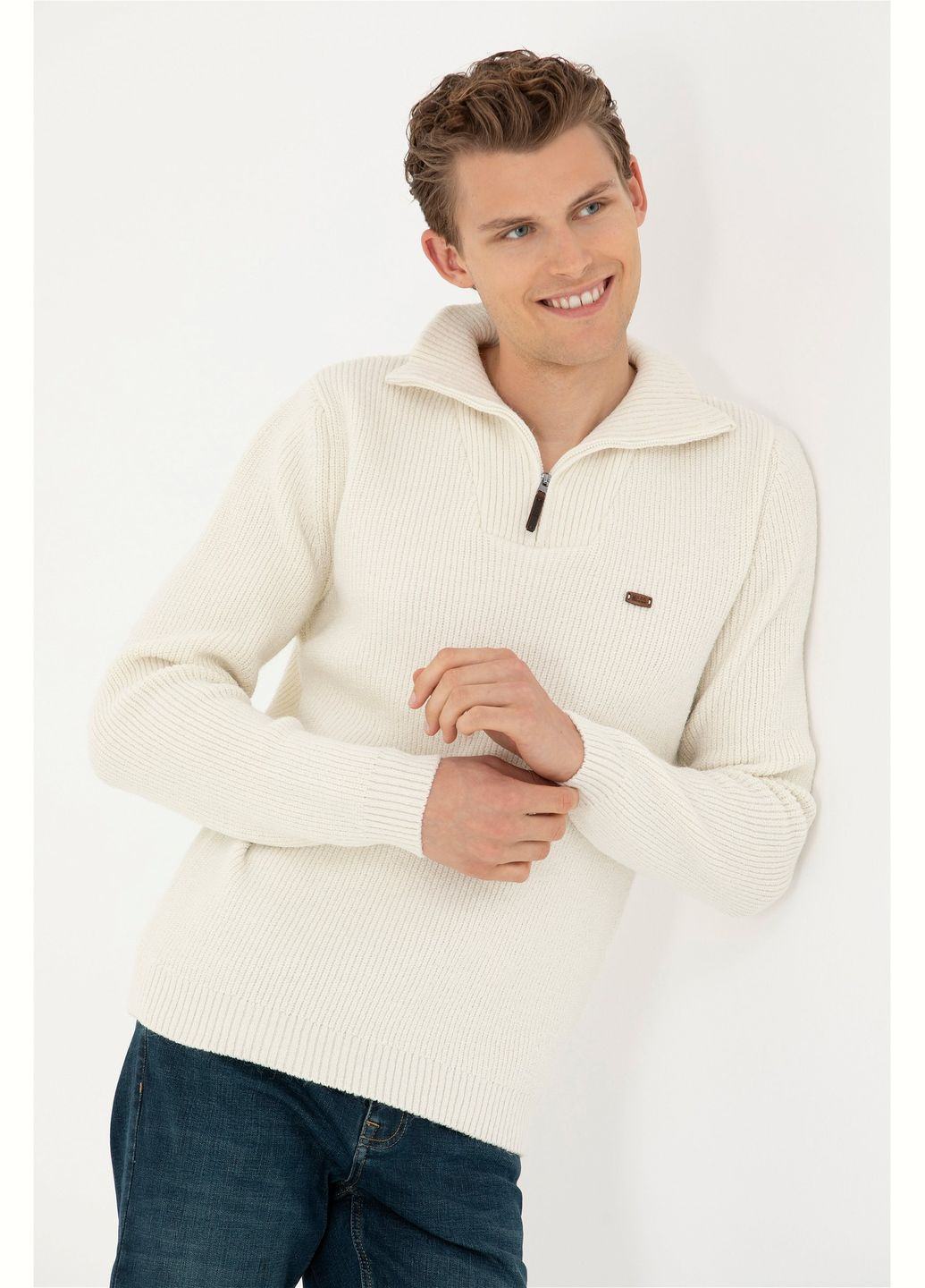 Серый свитер u.s. polo assn. мужской U.S. Polo Assn.