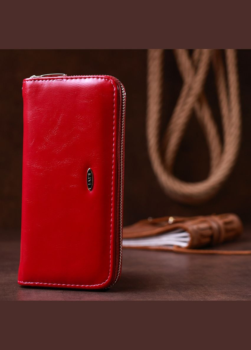 Жіночий гаманець на одну блискавку з екошкіри гладкий з монетницею 19039 KIVI (306882137)