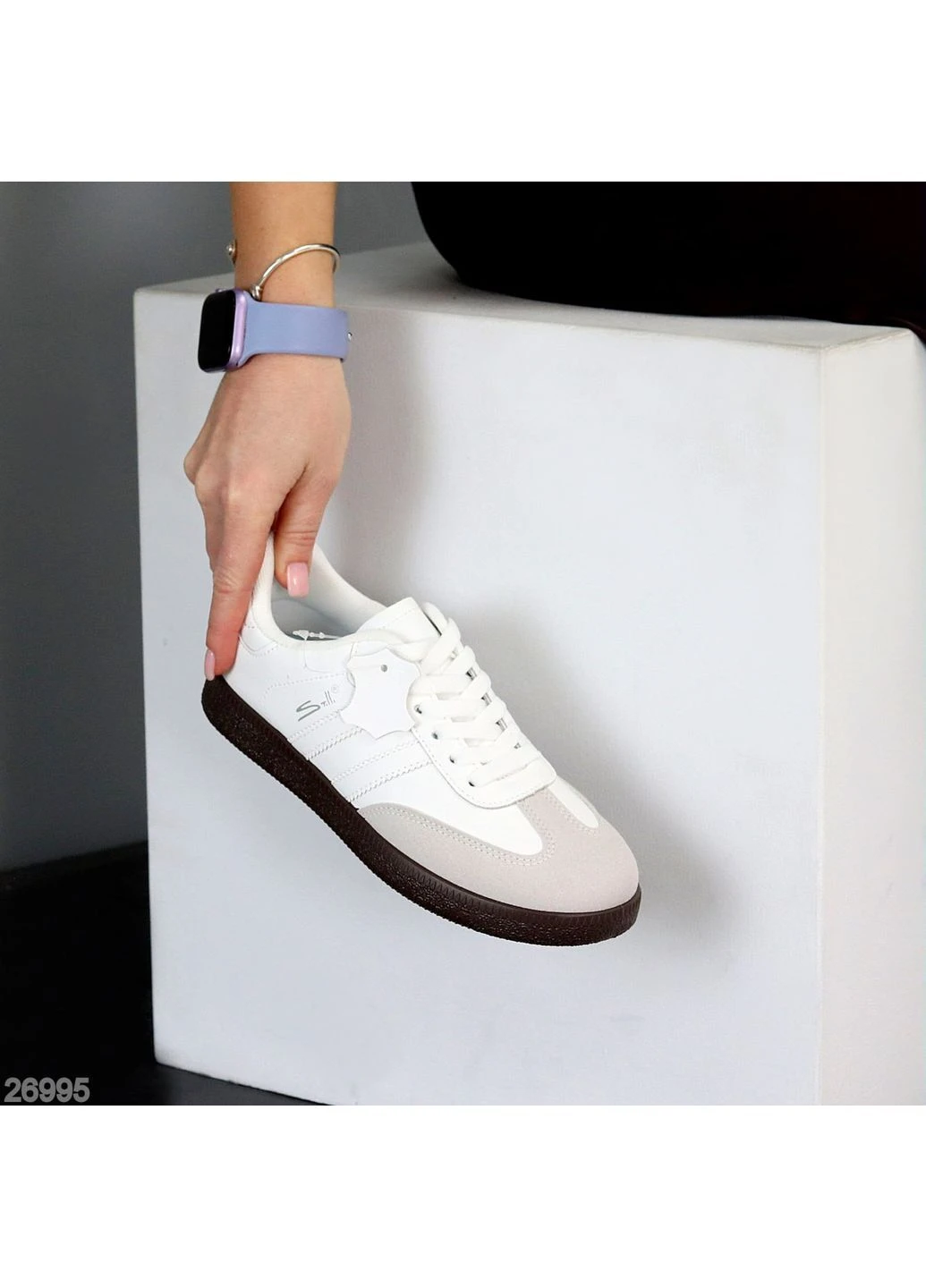 Белые кожаные кеды No Brand