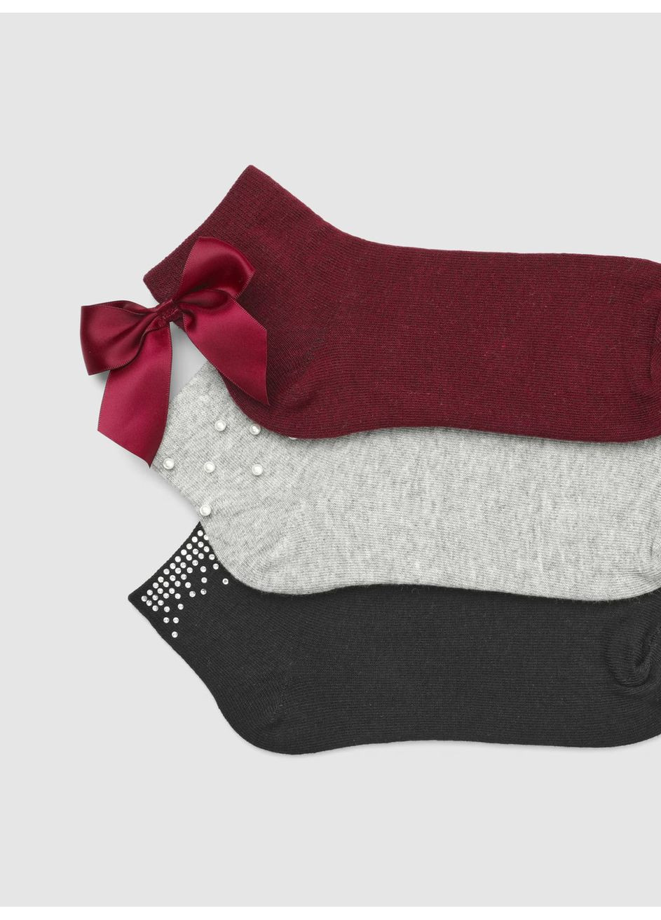 Серые набор носков женщин Terranova однотонные (363045497)