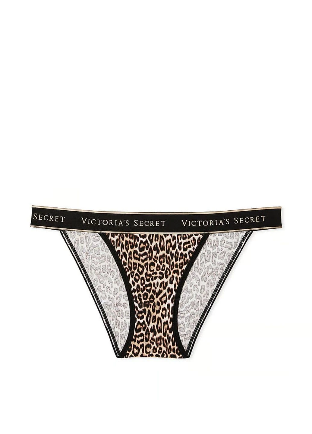 Трусики-бикини женские хлопковые с логотипом Logo Lace Tanga леопардовые Victoria's Secret (330829469)