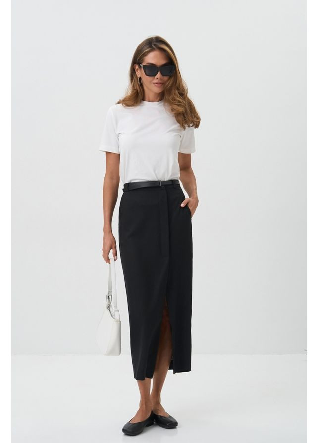 Спідниця на застібці 3052 Чорний Triko Bakh (368651033)