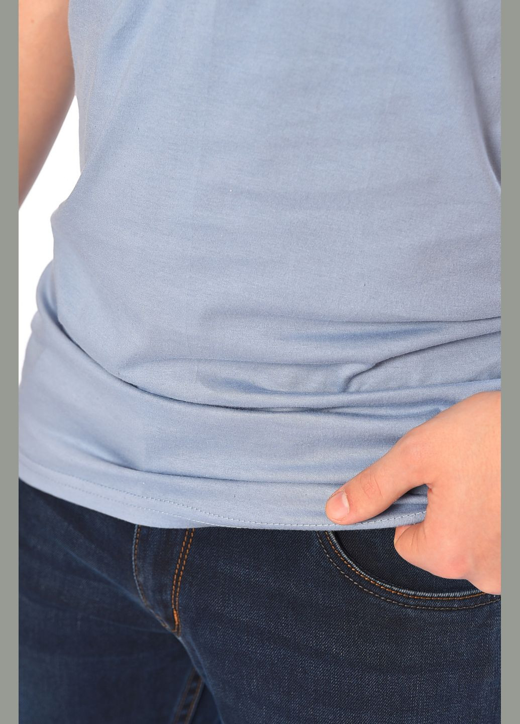 Майка мужская однотонная светло-серого цвета Let's Shop (315478756)