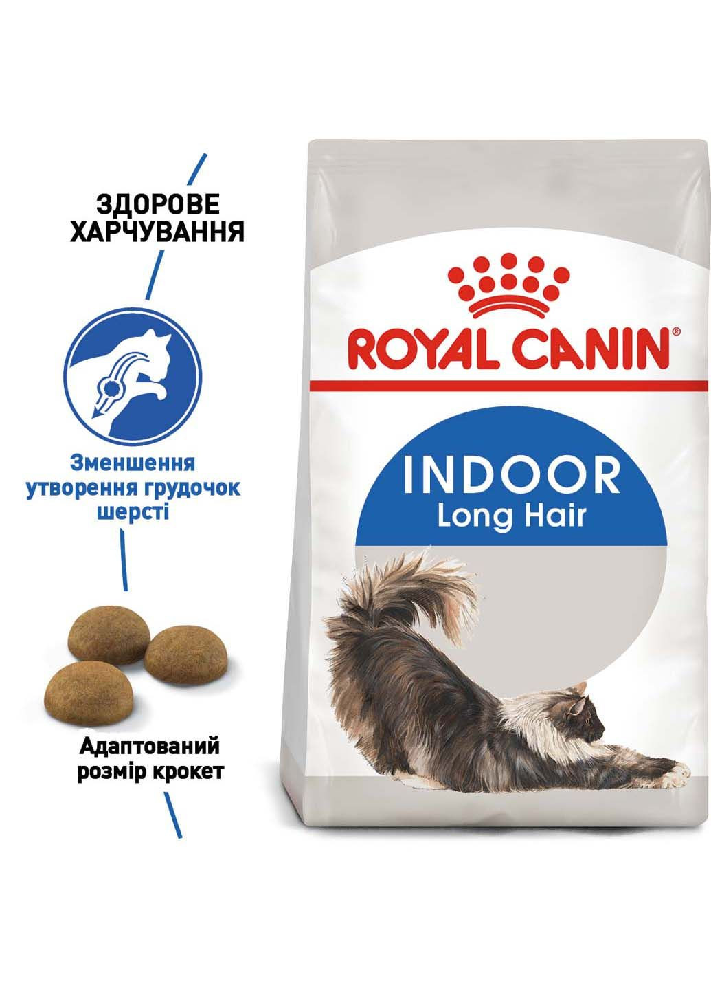 Сухой корм для домашних кошек Indoor LongHair 2 кг Royal Canin (286472613)