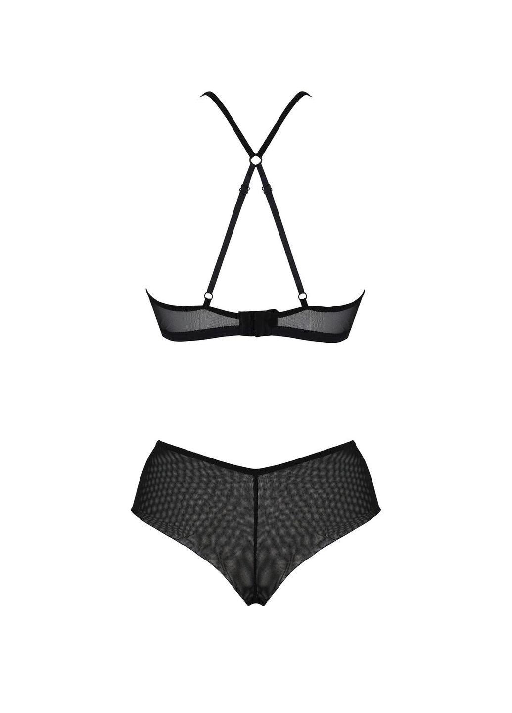 Комбинированный демисезонный комплект kerria bikini black, xxl/xxxl, бралет и трусики-бикини Passion