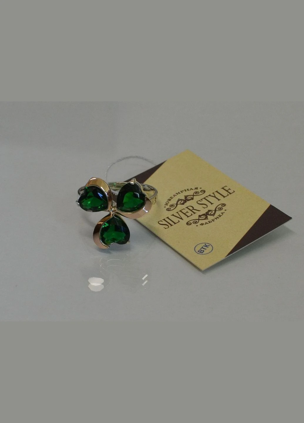 Срібне кільце з пластинами з золота No Brand (305826169)