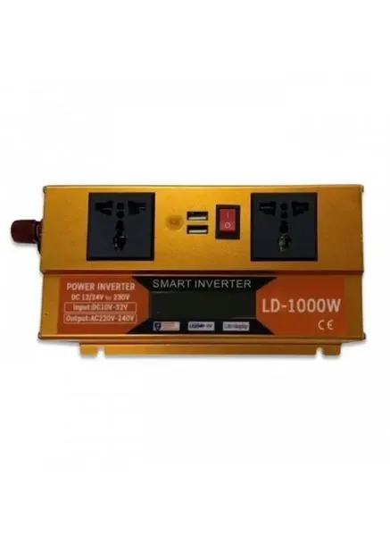 Перетворювач Інвертор 1000W 12V/24V + LCD, золотий Kipo (385395571)