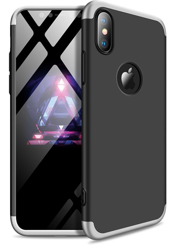 Чехол-накладка 3 in 1 Hard PC Case Apple iPhone XS Max Silver/Black GKK (301507279)