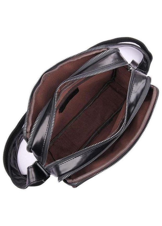 Сумка почтальонка через плечо мужская из натуральной кожи маленькая для документов и для телефона Черный 35837 John McDee (337466295)