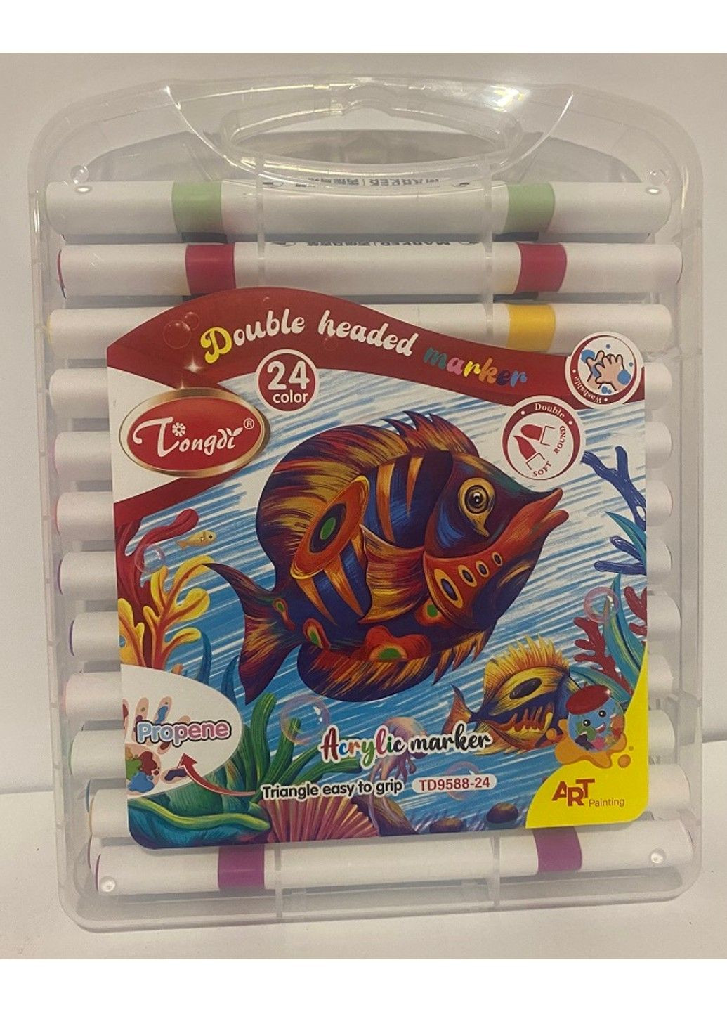 Набор акриловых скетчмаркеров треугольной формы 24 штук M6128-24 Aodemei (332177579)