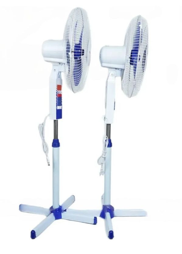 Подвійний комплект підлогових вентиляторів FS40-5 з трьома рівнями швидкості синій (2104618615) No Brand (351363087)