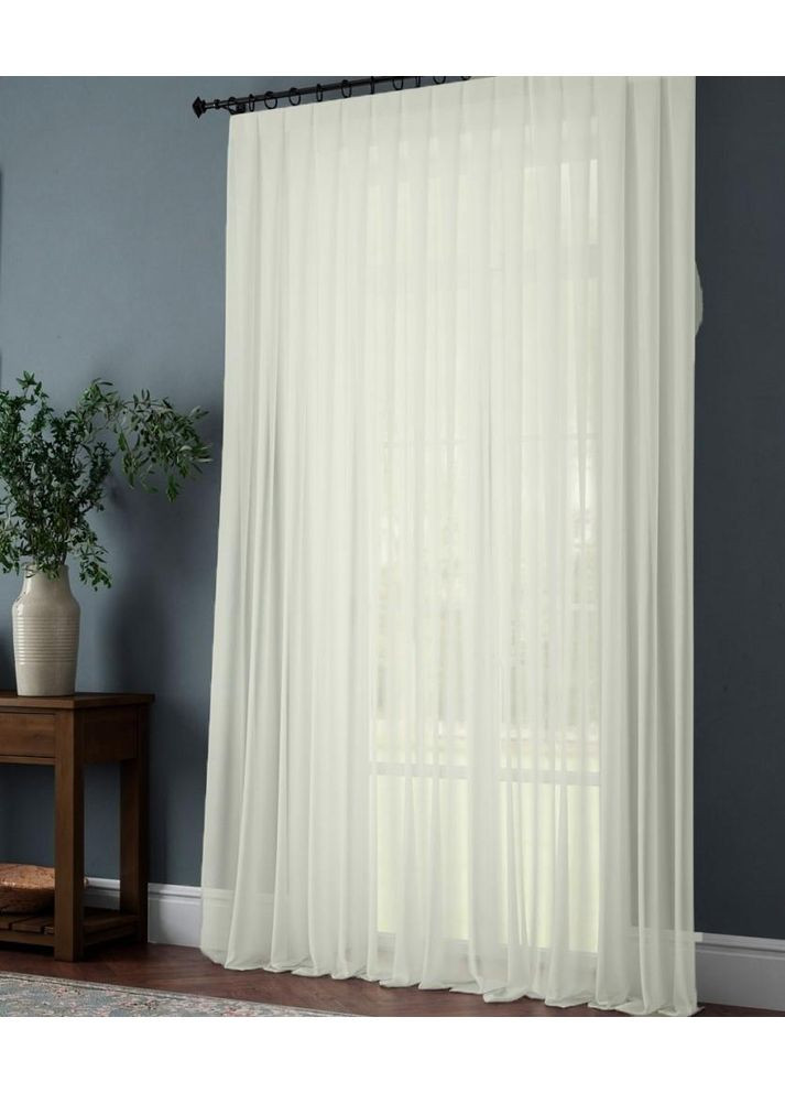 Тюль шифон вуаль молоко з обтяжувачем 600х250 No Brand (353828975)