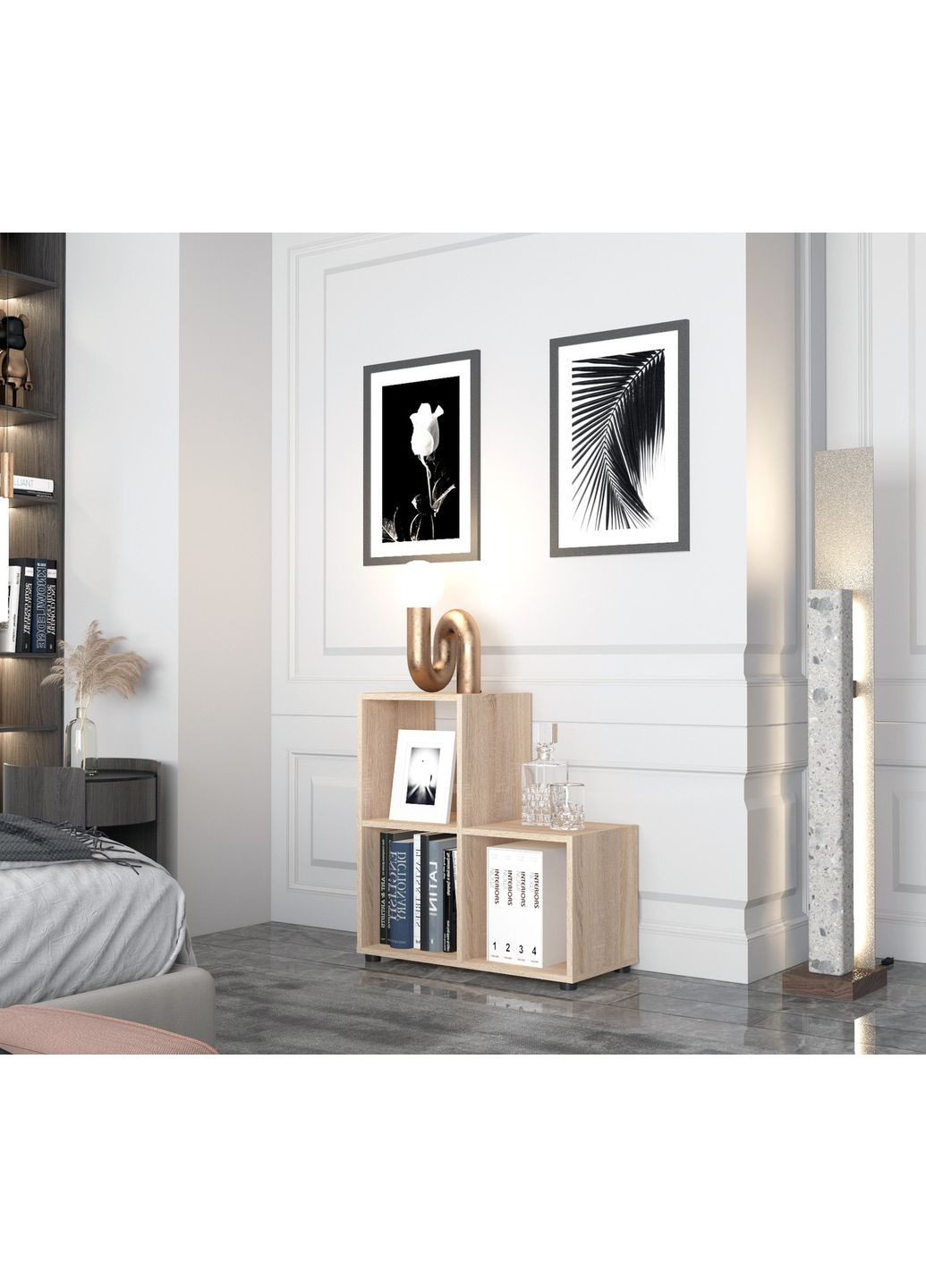 Стелаж Степ 2х2 Дуб сонома відкритий 69х28.8х71.4 (DRS-011762) Doros (361998975)