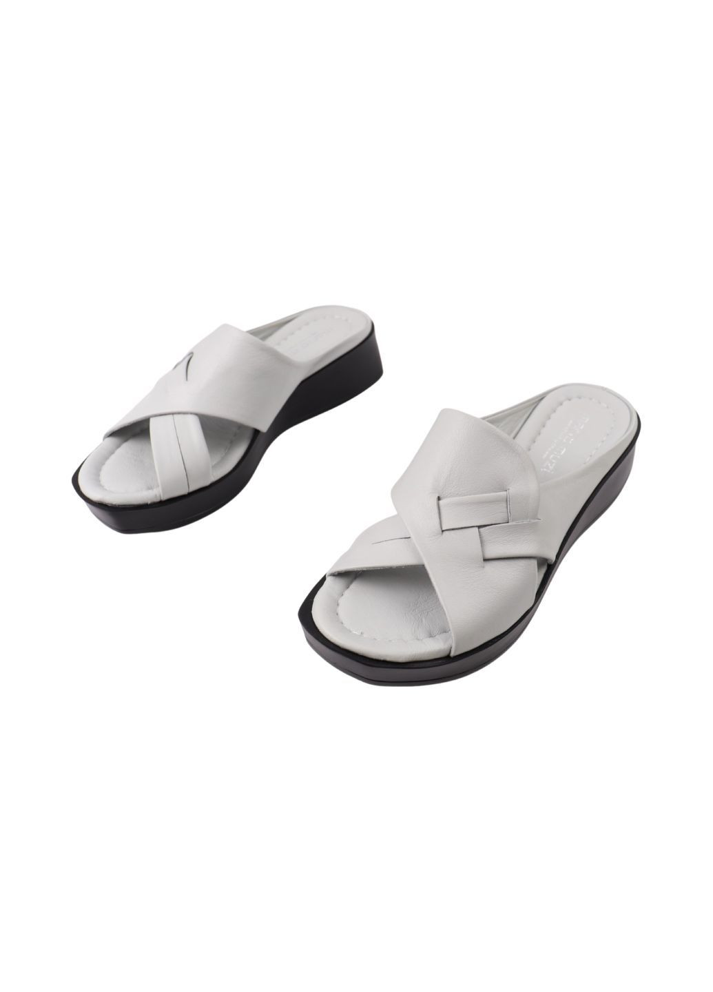 Серые шлепанцы женские серые натуральная кожа Mario Muzi