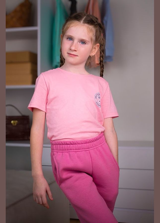 Розовая летняя футболка детская "спорт" hc (h001-6021-1) No Brand