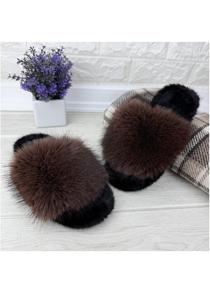 Тапочки кімнатні жіночі пухнасті Е-0080143-2 Коричневі Sanlin (341676148)